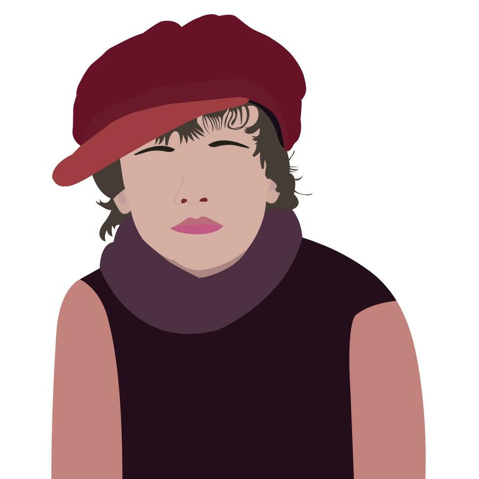 A cute boy wearing a cap. This is avatar art work. vector