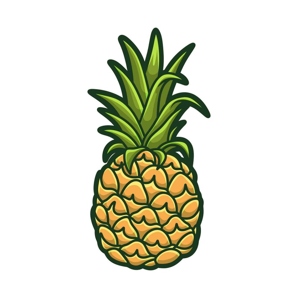 Free vector cute pineapple fruit and vegetable hand drawn style