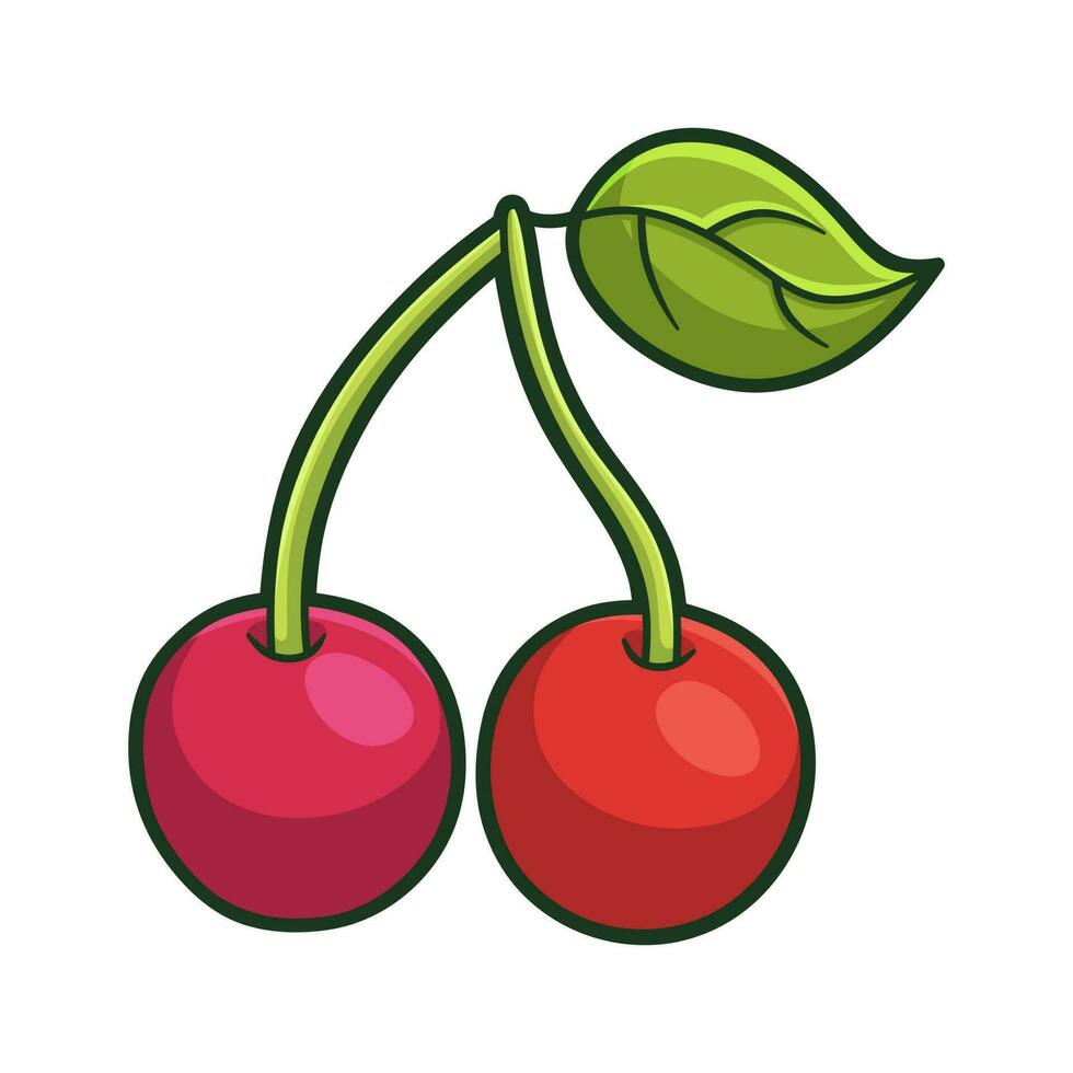 Free vector cute cherry fruit hand drawn style