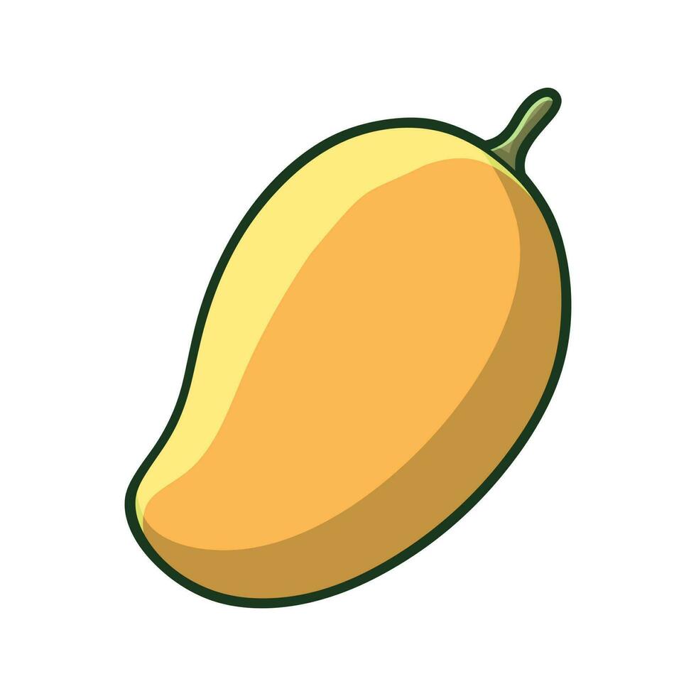 Free vector cute mango fruit hand drawn style