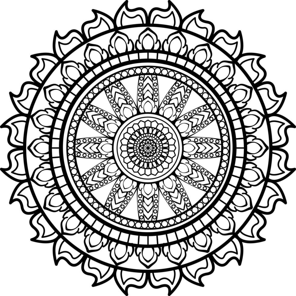 Mandala. Ethnic decorative element. Hand drawn backdrop. Islam, Arabic, Indian, ottoman motifs. vector