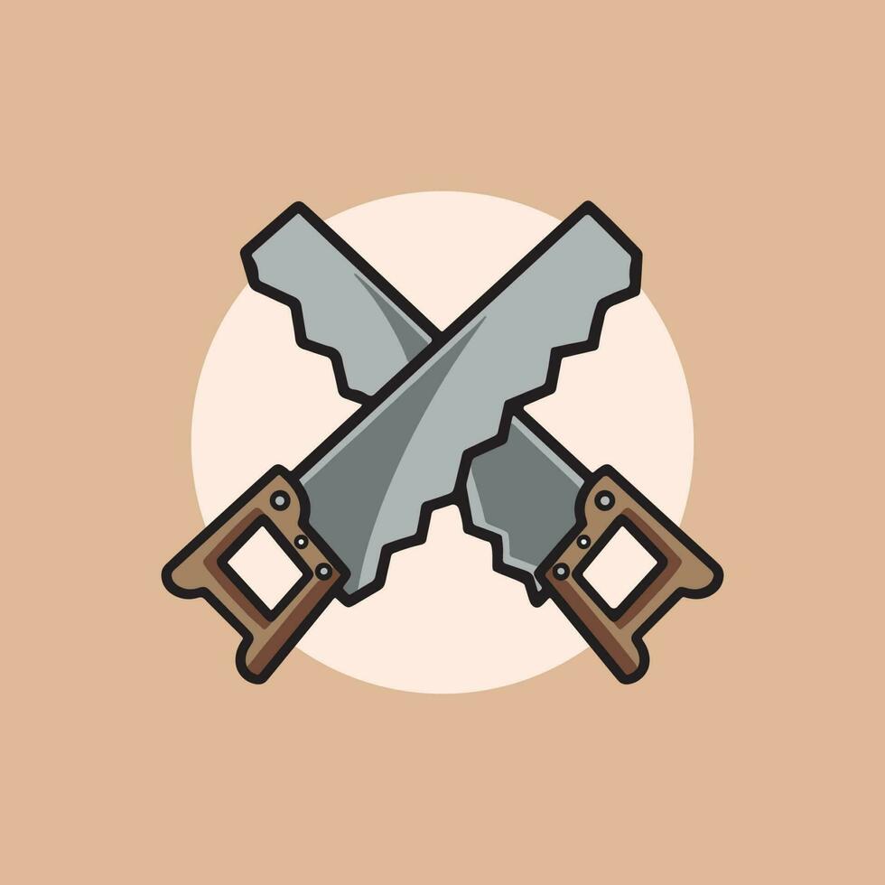 simple saw icon cartoon illustration vector