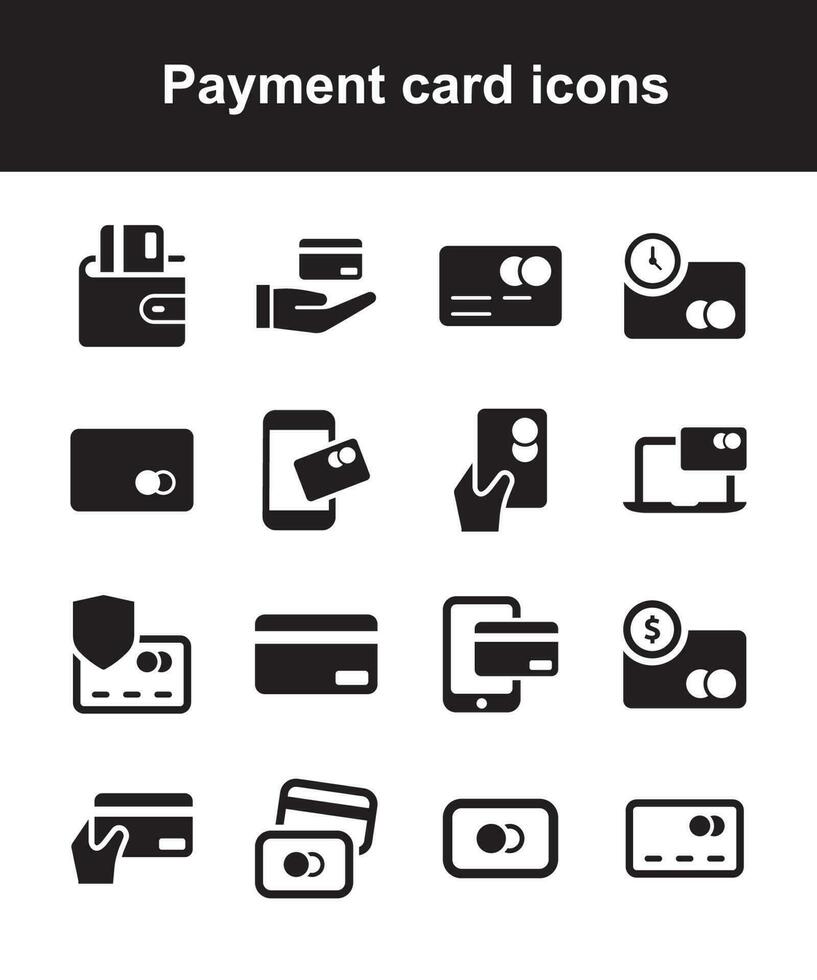 Payment card icons vector