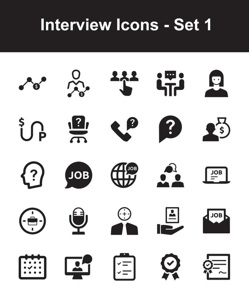 Interview Icons - Set 1 vector