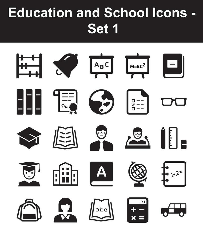 Education and School Icons - Set 1 vector