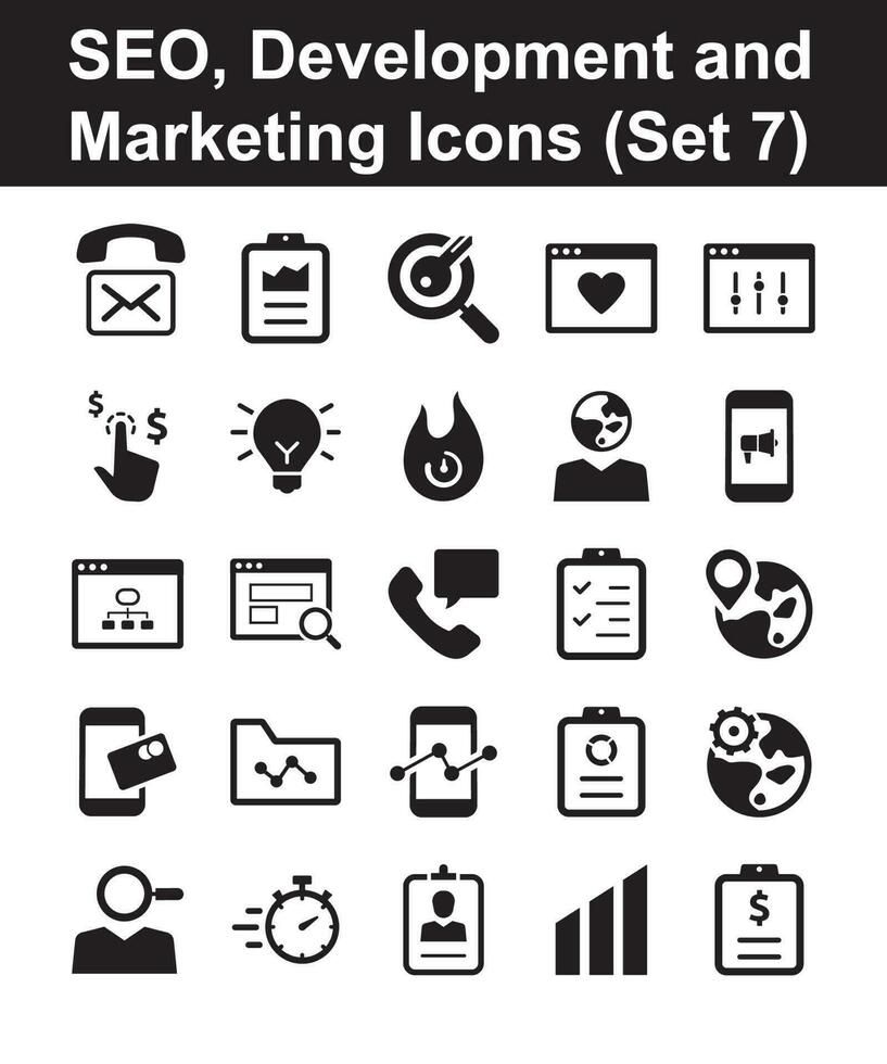 SEO, Development and Marketing Icons - Set 7 vector