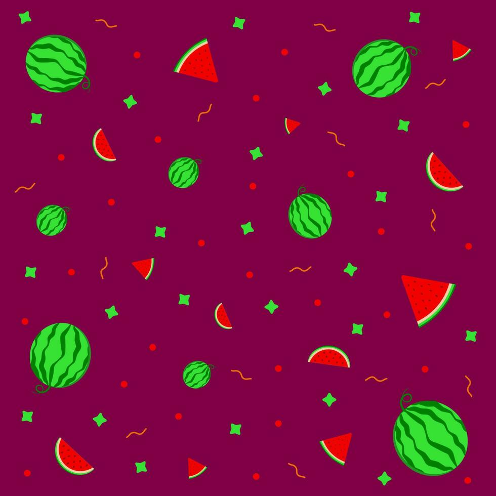 Background with watermelons. Sweet healthy fruit, ripe and tasty vitamin vector