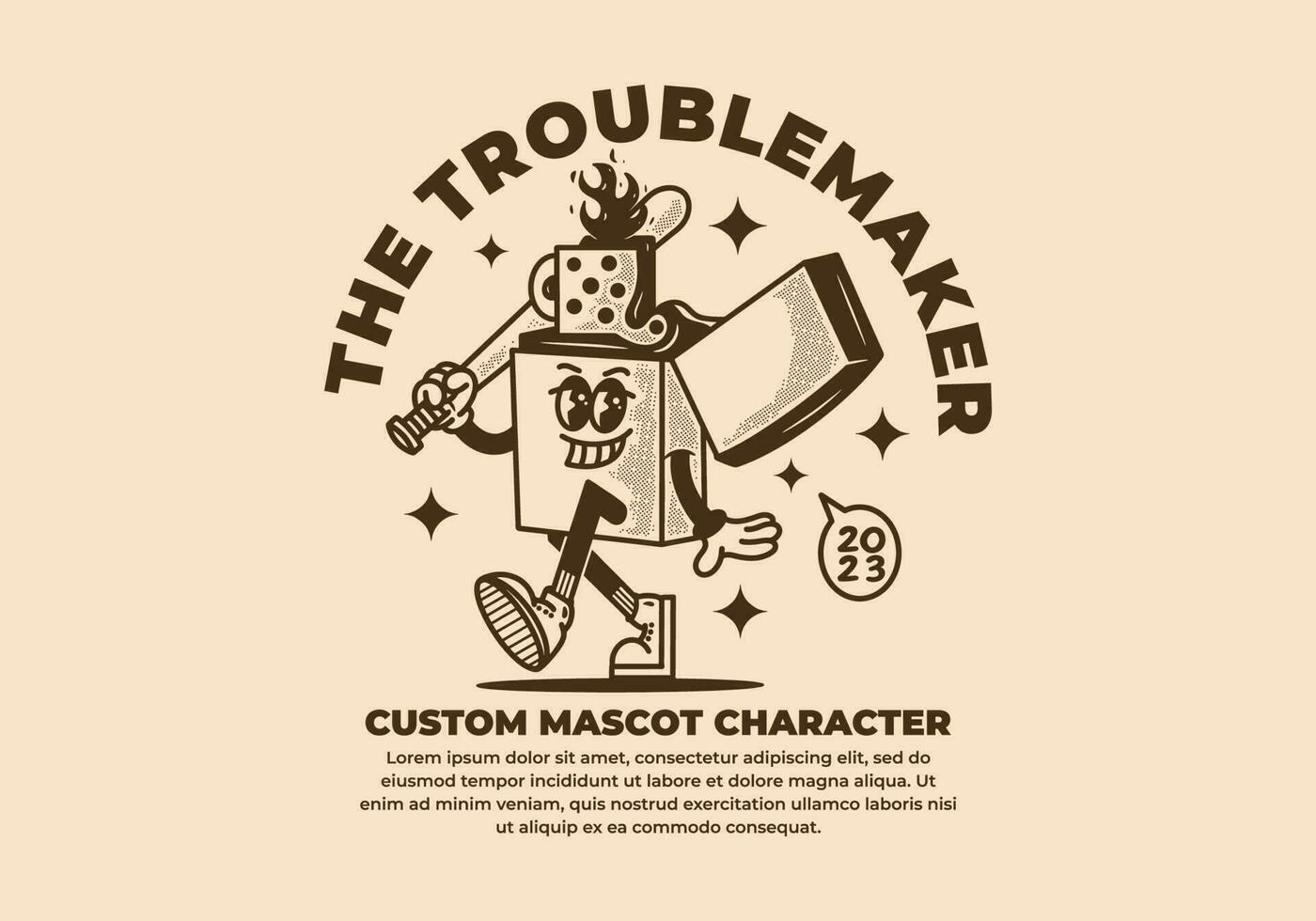 Mascot character design of a lighter vector