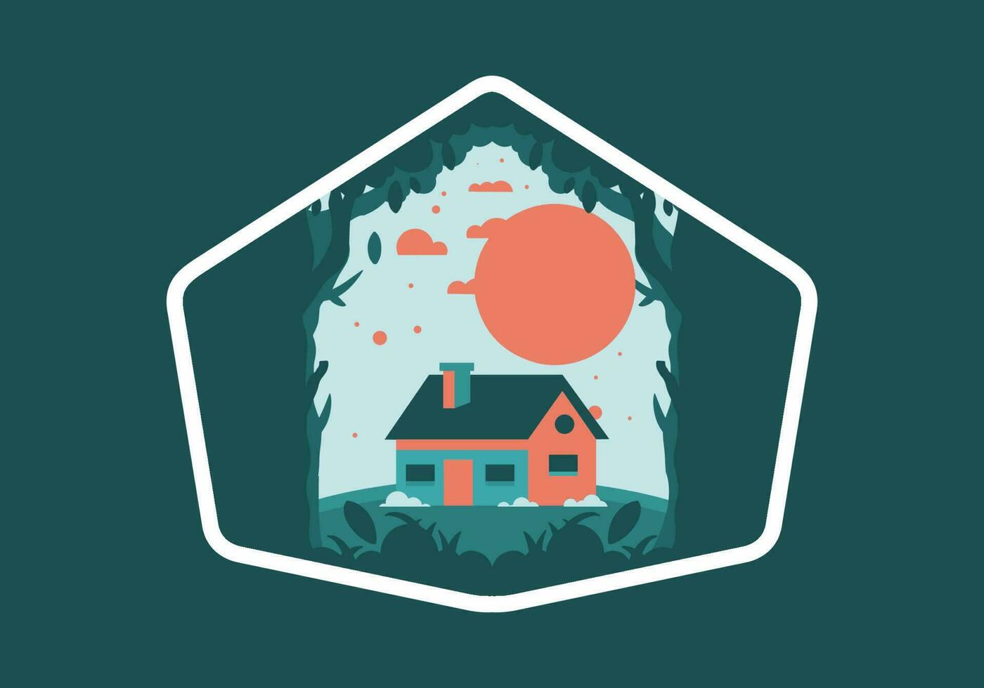 Colorful flat illustration of a simple house vector