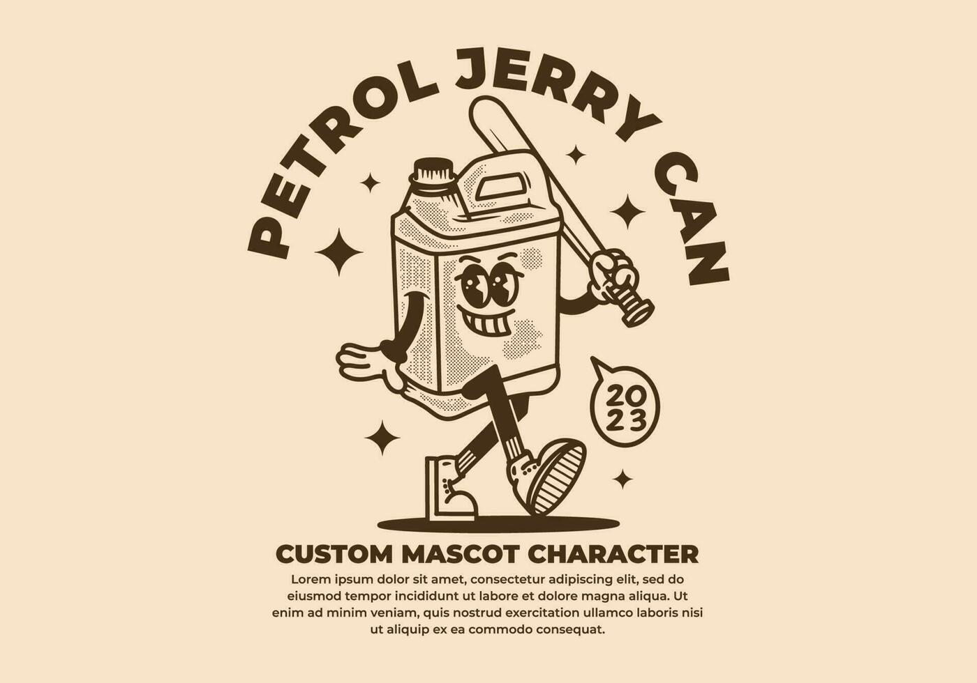 Mascot character design of jerry can vector