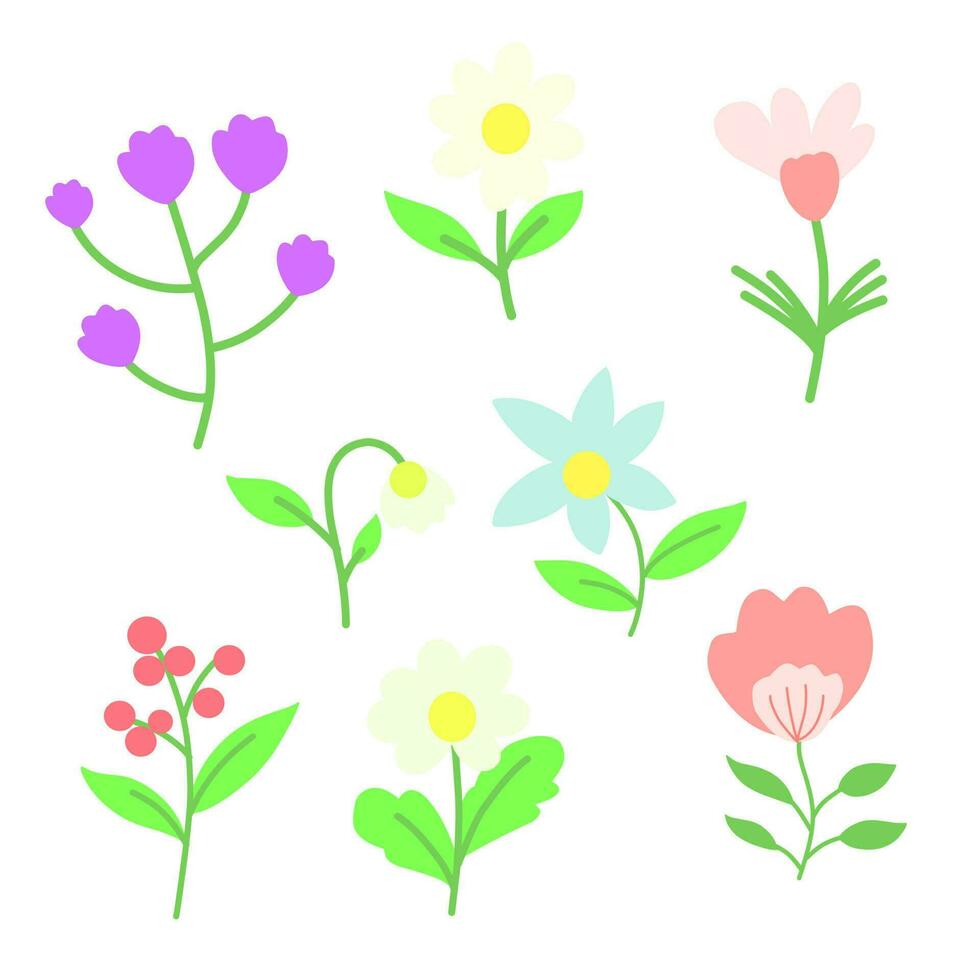 conjunto de ilustración vector gráfico flor plano diseño para elemento diseño