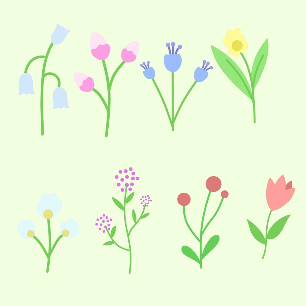 set of illustration vector Graphic flower flat design for element design