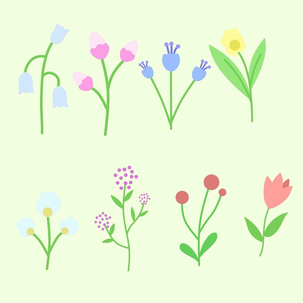 conjunto de ilustración vector gráfico flor plano diseño para elemento diseño