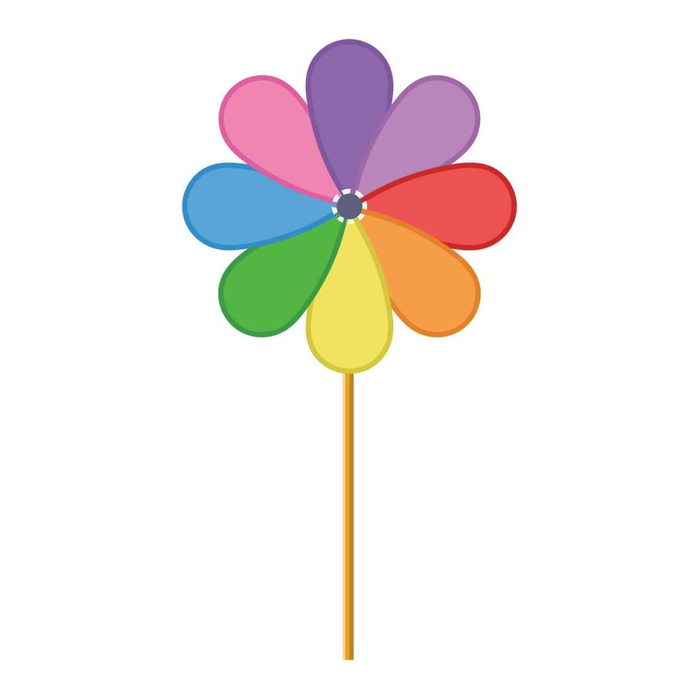 Pinwheel Flat Illustration. Clean Icon Design Element on Isolated White Background vector