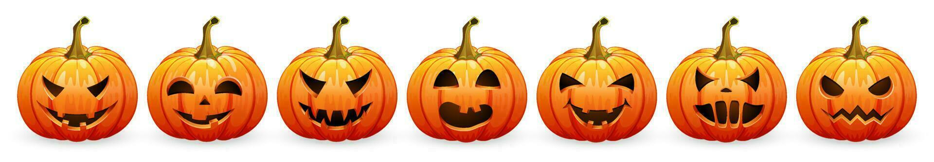Pumpkin set for Halloween on a white background vector illustration