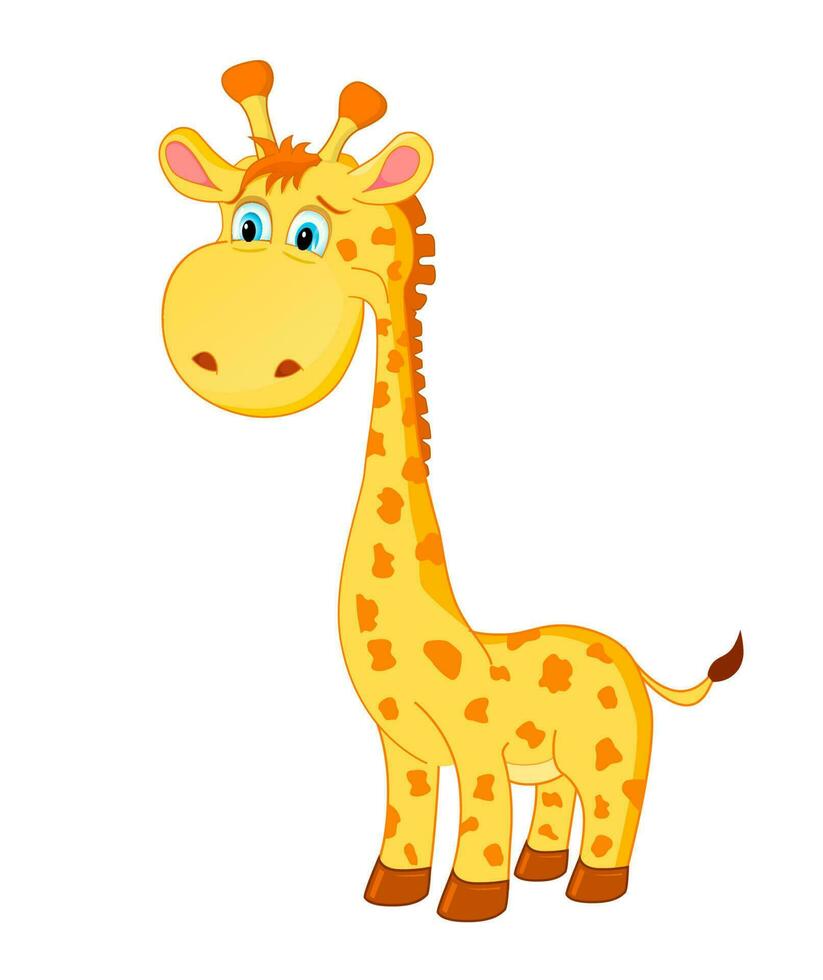 Cute cartoon baby giraffe vector illustration