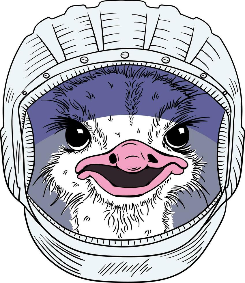 Casco de astronauta en el espacio con estilo de dibujo o dibujo a mano