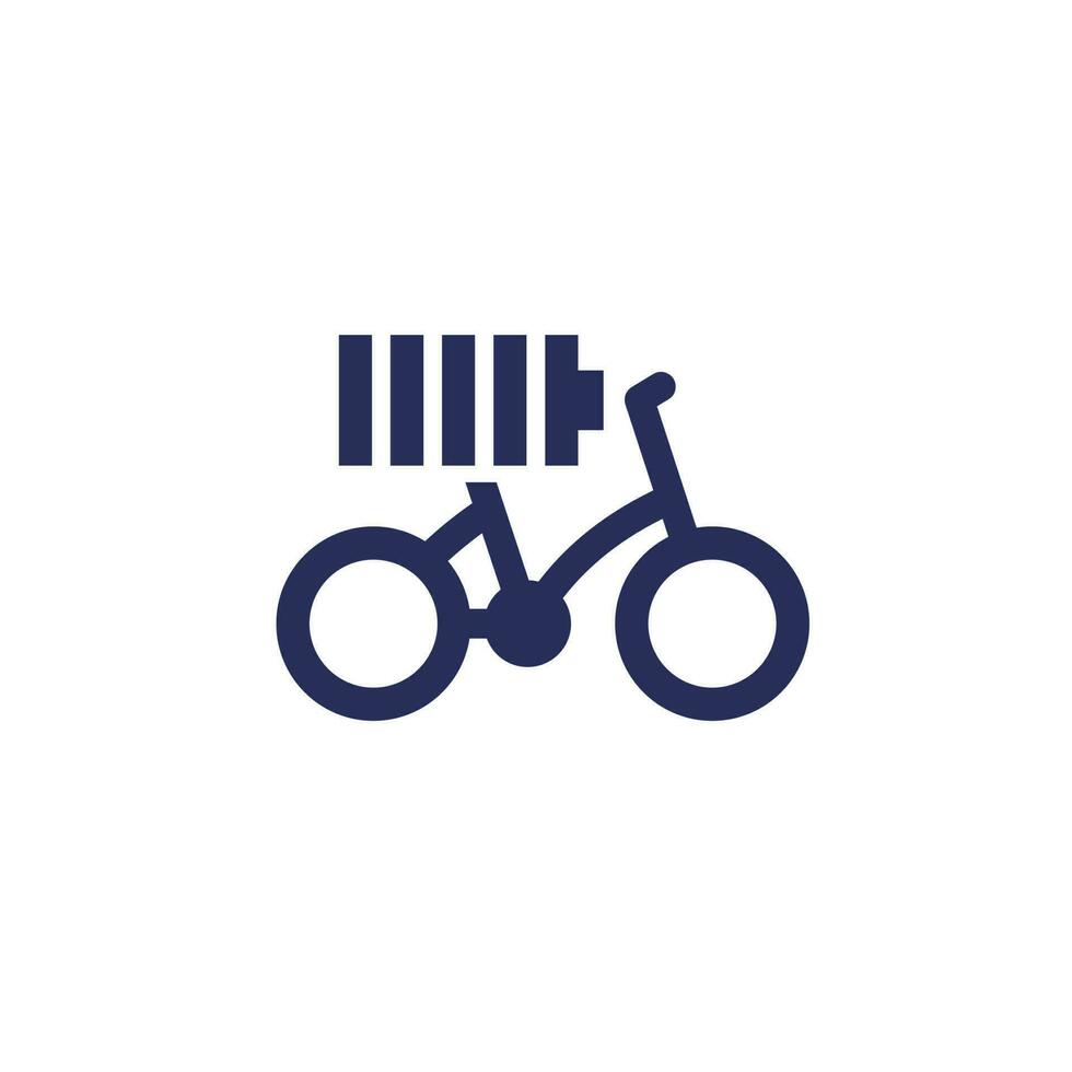 Electric bike, bicycle icon with a battery vector