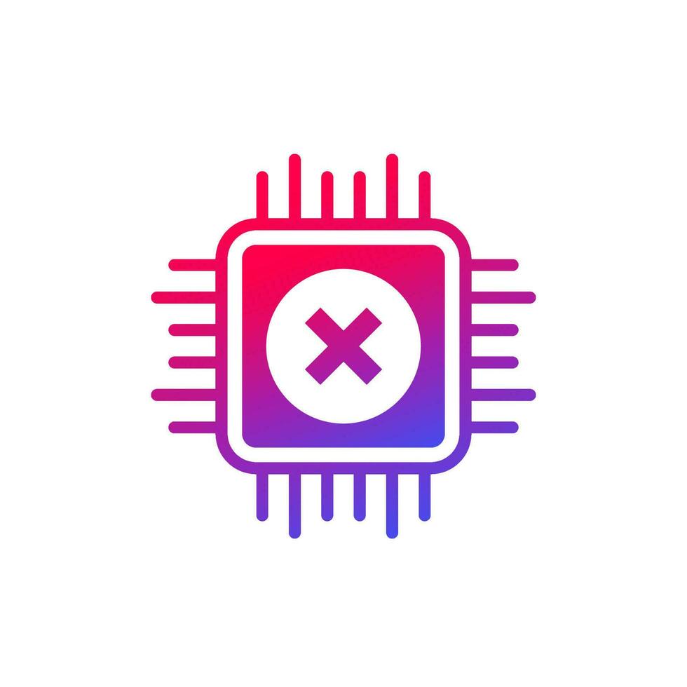 chip failure or microchip error icon vector