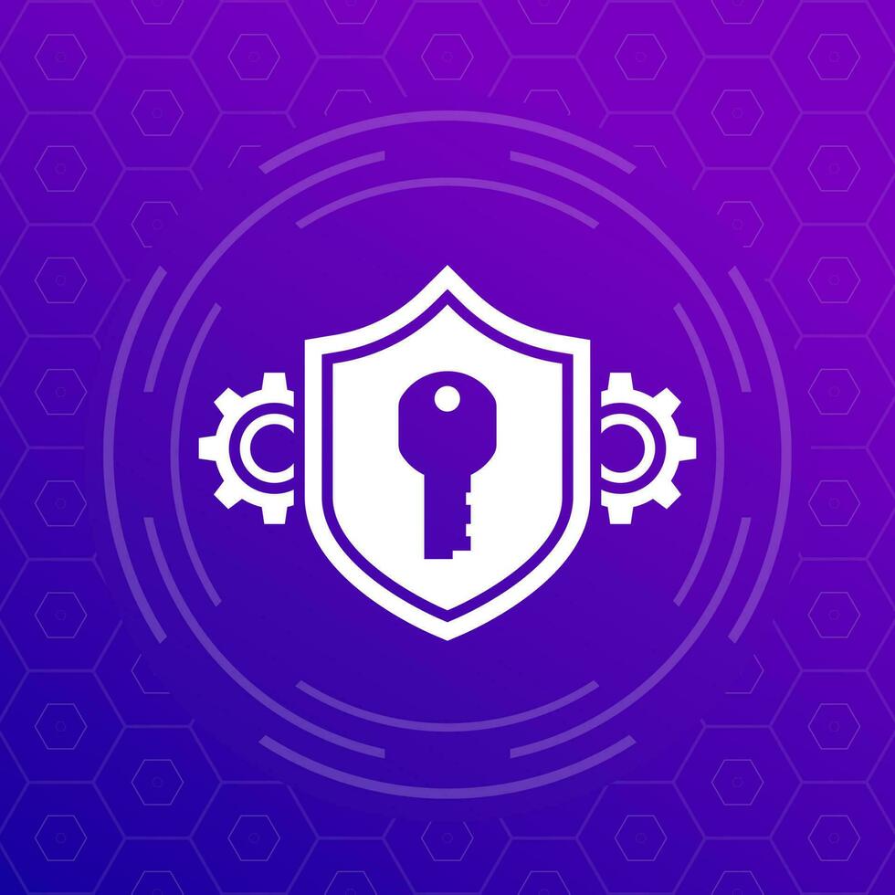 Cybersecurity, access protection icon for web and apps vector