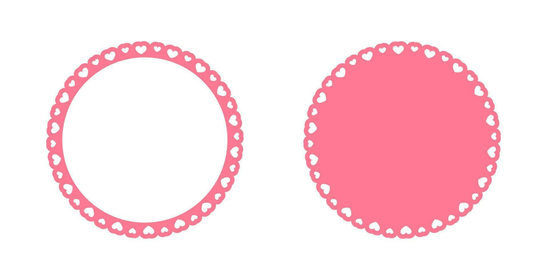 circulo guisado al gratén marco con corazones colocar, pastel linda san valentin marco frontera vector