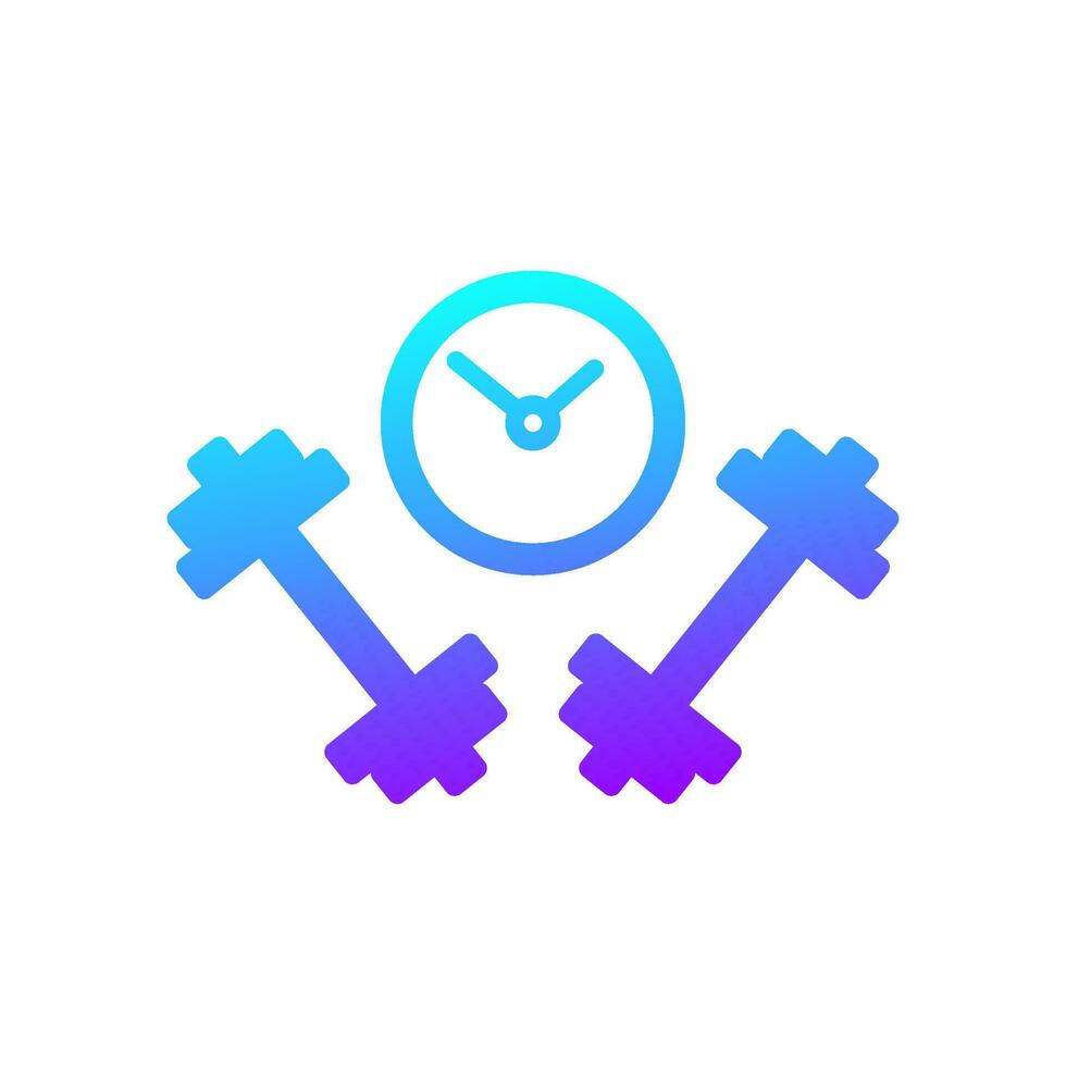 training or workout time icon on white vector