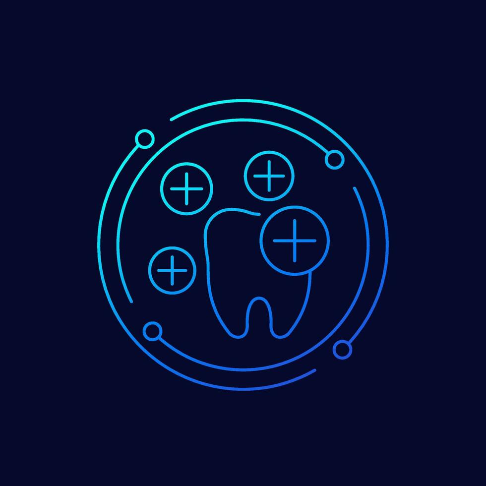 minerals for healthy teeth icon, linear design vector