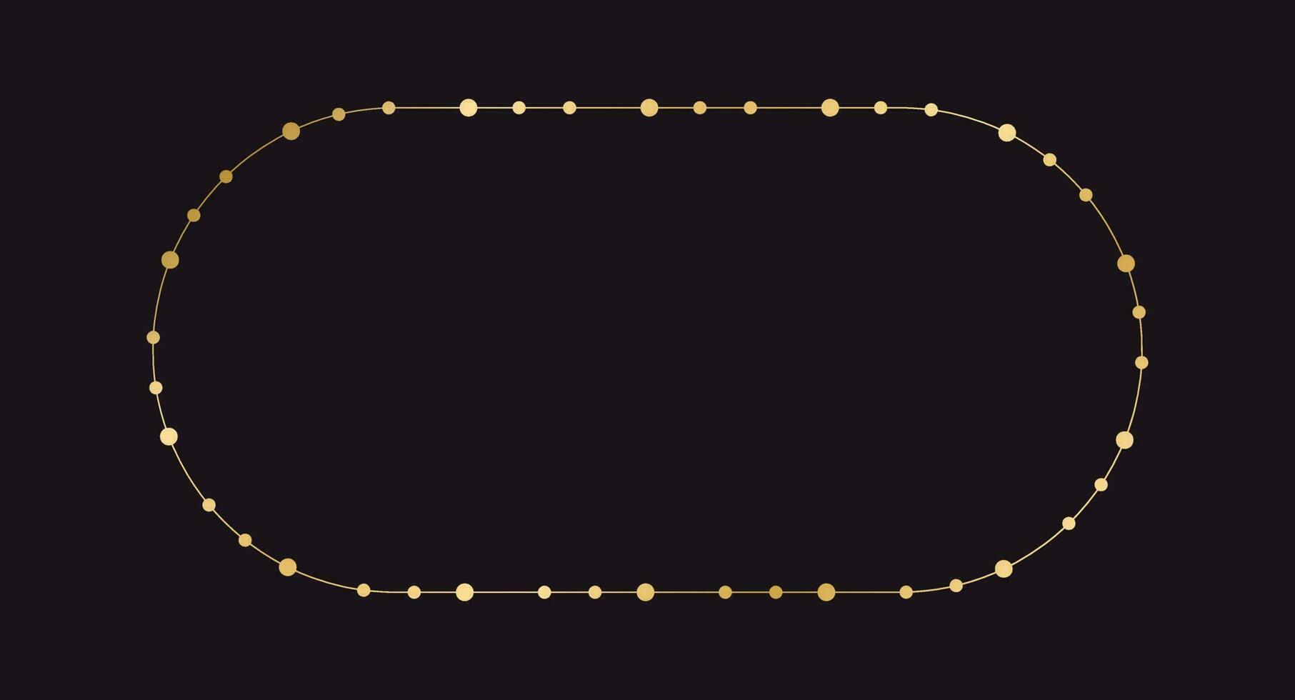 oro Navidad hada luces oval marco frontera modelo. resumen dorado puntos circulo marco. vector
