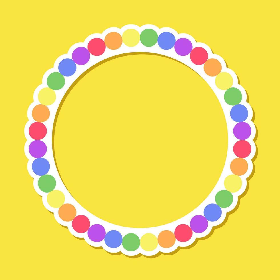 Round rainbow frame. Border template with copy space. Pride month flag concept. Vector flat illustration.