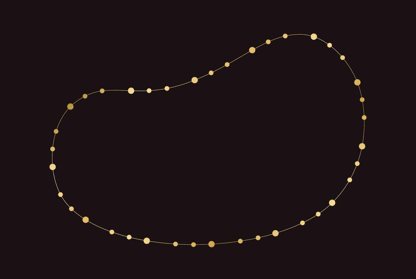 Gold Christmas Fairy Lights Frame Border Template. Abstract golden dots circle frame. vector