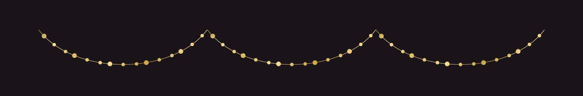 Gold Christmas Lights Garland Separator Border vector