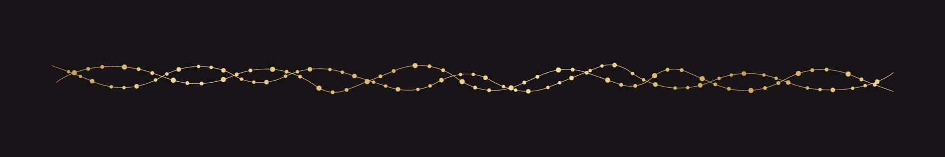 Abstract Gold Christmas Lights Separator Border vector