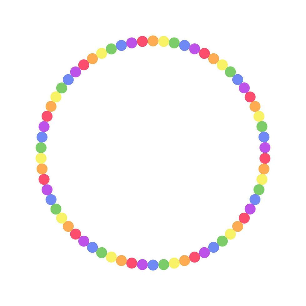 Round rainbow frame. Border template with copy space. Pride month flag concept. Vector flat illustration.