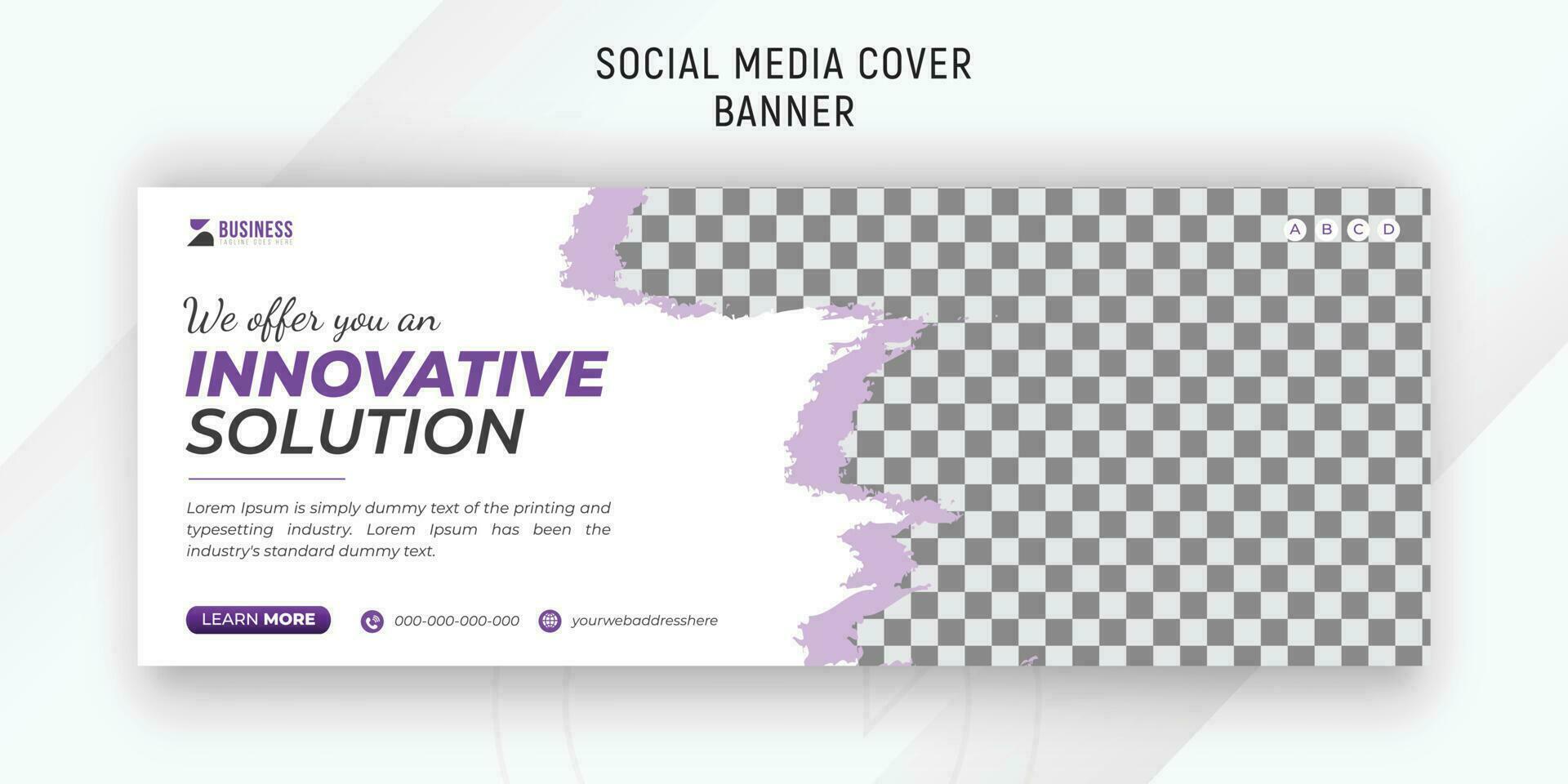 Corporate business solution social media banner template for promotion with abstract shapes, digital marketing agency live webinar to promote your business vector