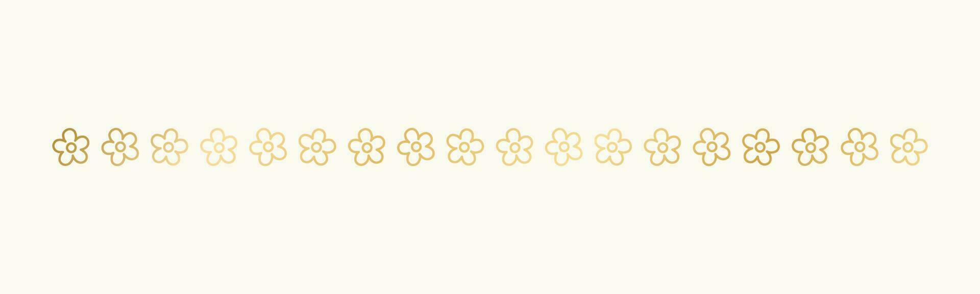 oro floral separadores borde, texto divisores línea fronteras botánico lujo diseño elemento. vector