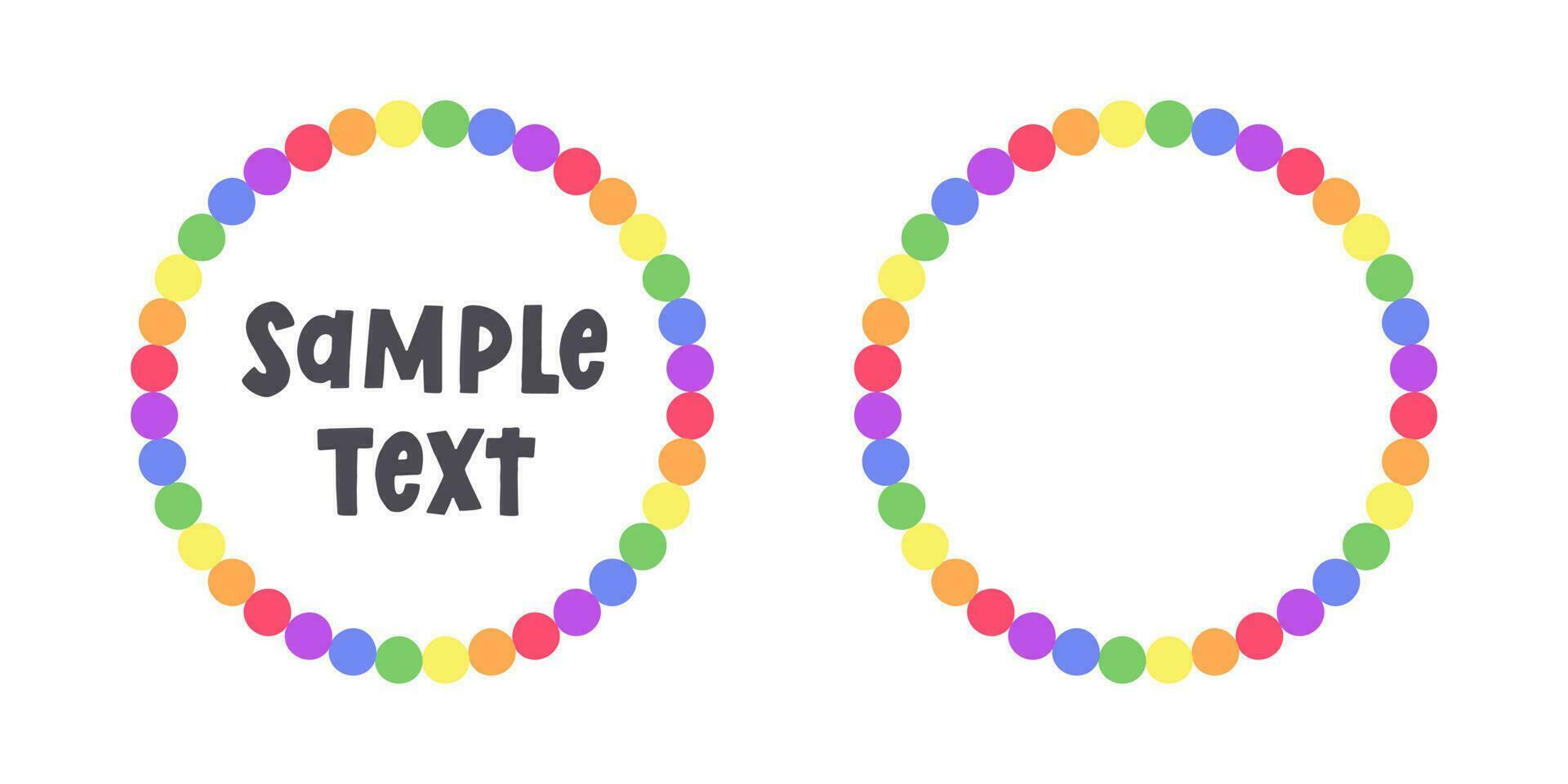 Round rainbow frame border. Pride month flag concept. Vector flat illustration.