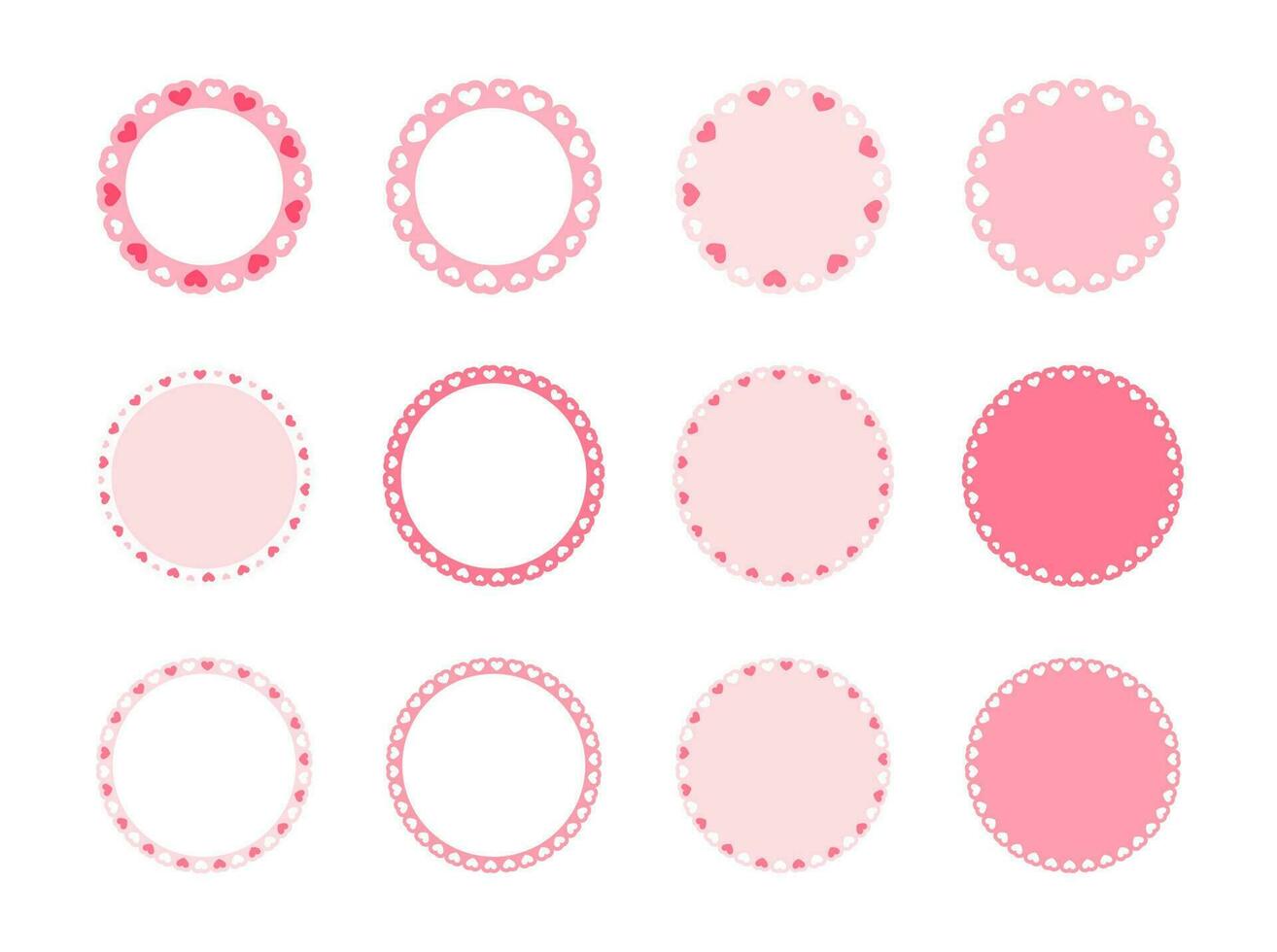 circulo guisado al gratén marco con corazones colocar, pastel linda san valentin marco frontera vector