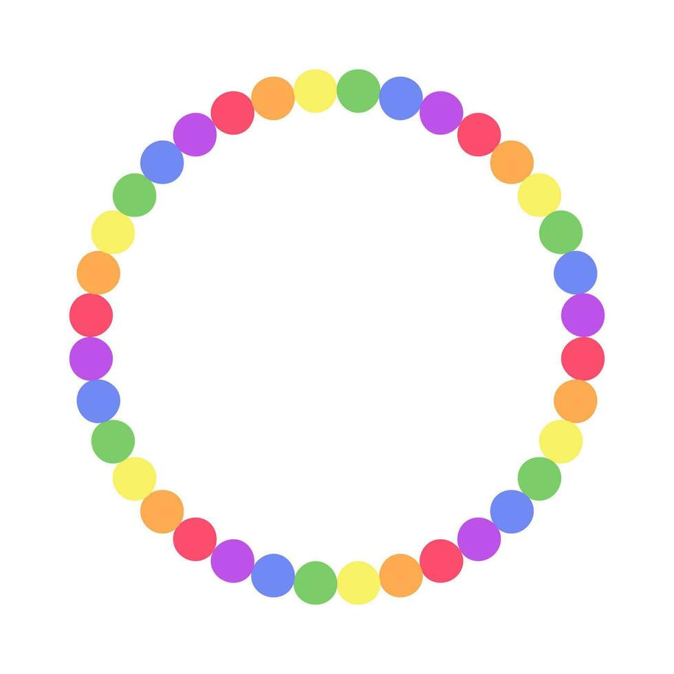 Round rainbow frame. Border template with copy space. Pride month flag concept. Vector flat illustration.