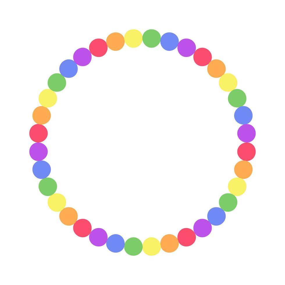 Round rainbow frame. Border template with copy space. Pride month flag ...