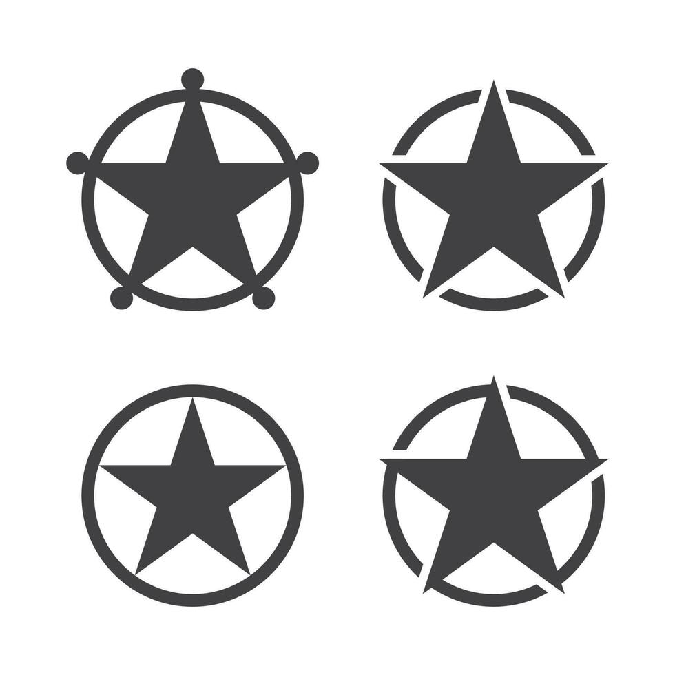 Star shape icon set isolated vector illustration.