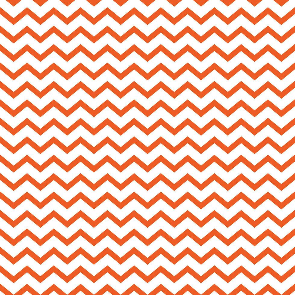 Vector seamless pattern with orange and white zig zag stripes in cartoon style. Vector chevron design in orange color