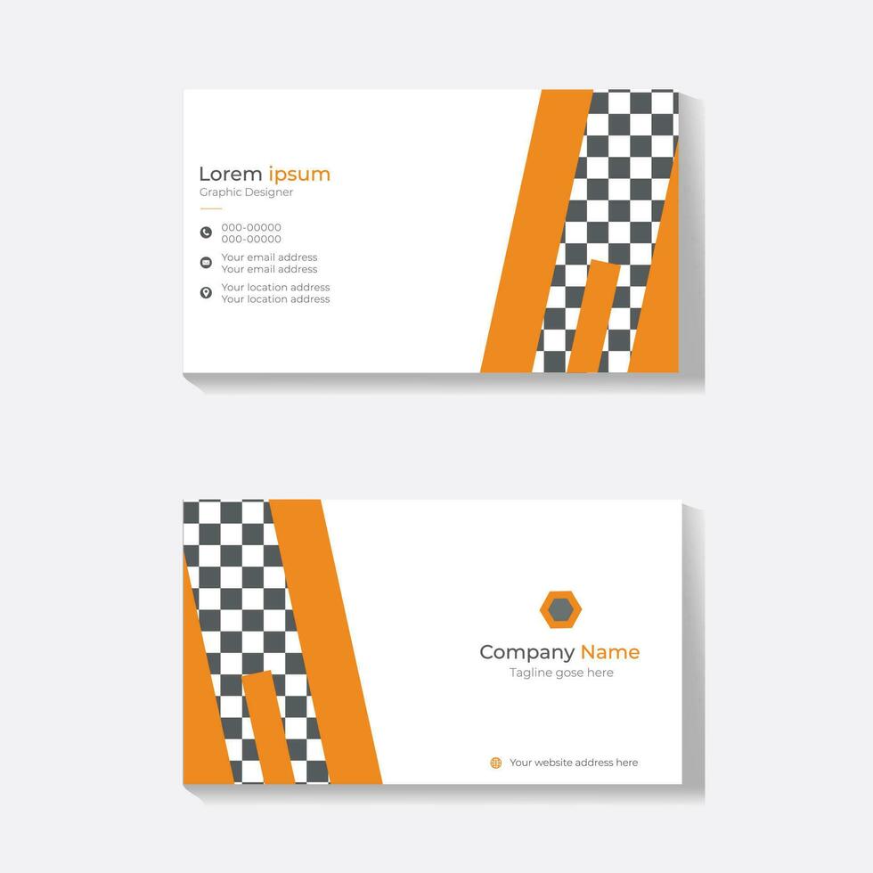 Orange modern creative simple clean business card or visiting card design template with unique shapes vector