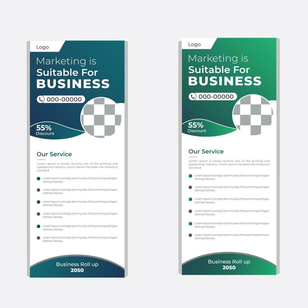 Professional business roll up banner and pull up banner template design vector
