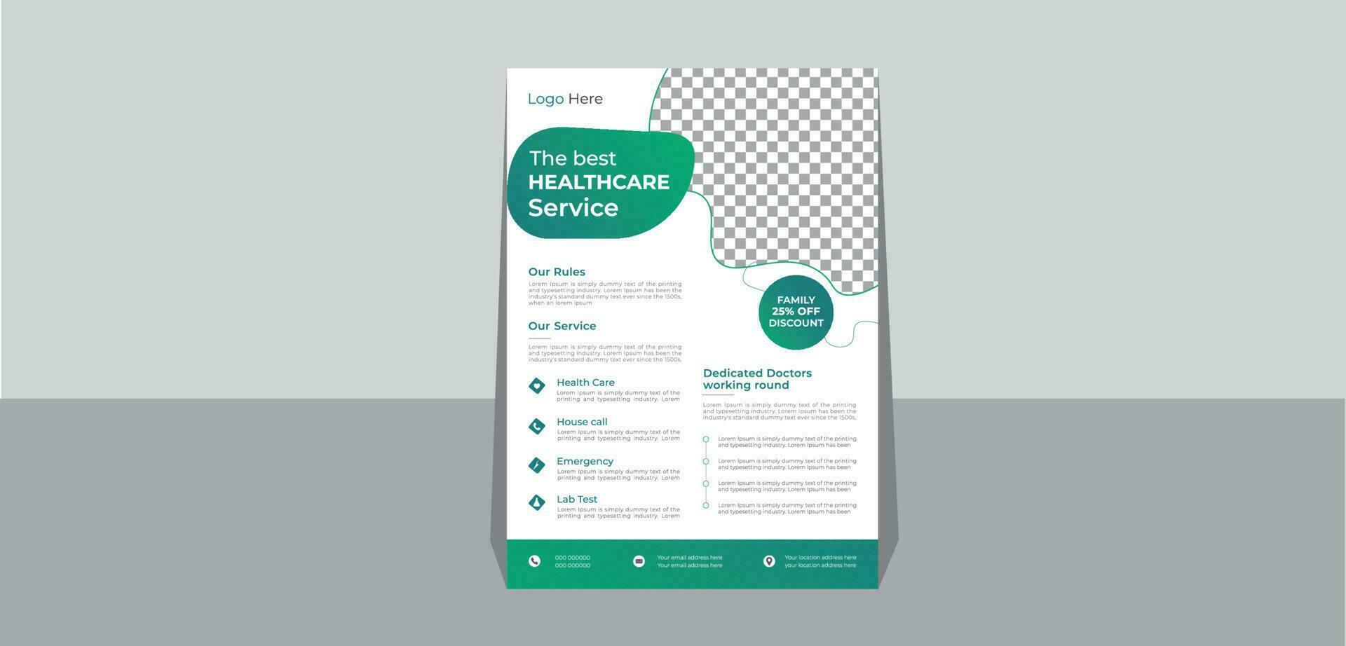 Creative medical healthcare flyer poster tempplate design vector