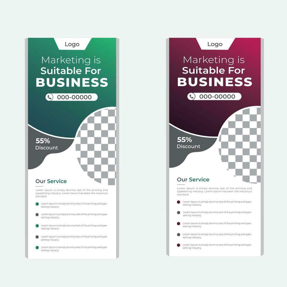 Business banner roll up set standee banner template vector