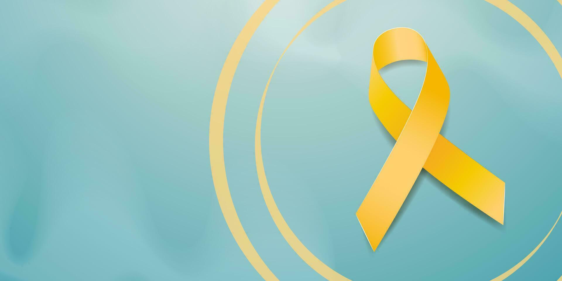 Sarcoma cancer awareness month concept. Banner template with yellow ribbon. Vector illustration.