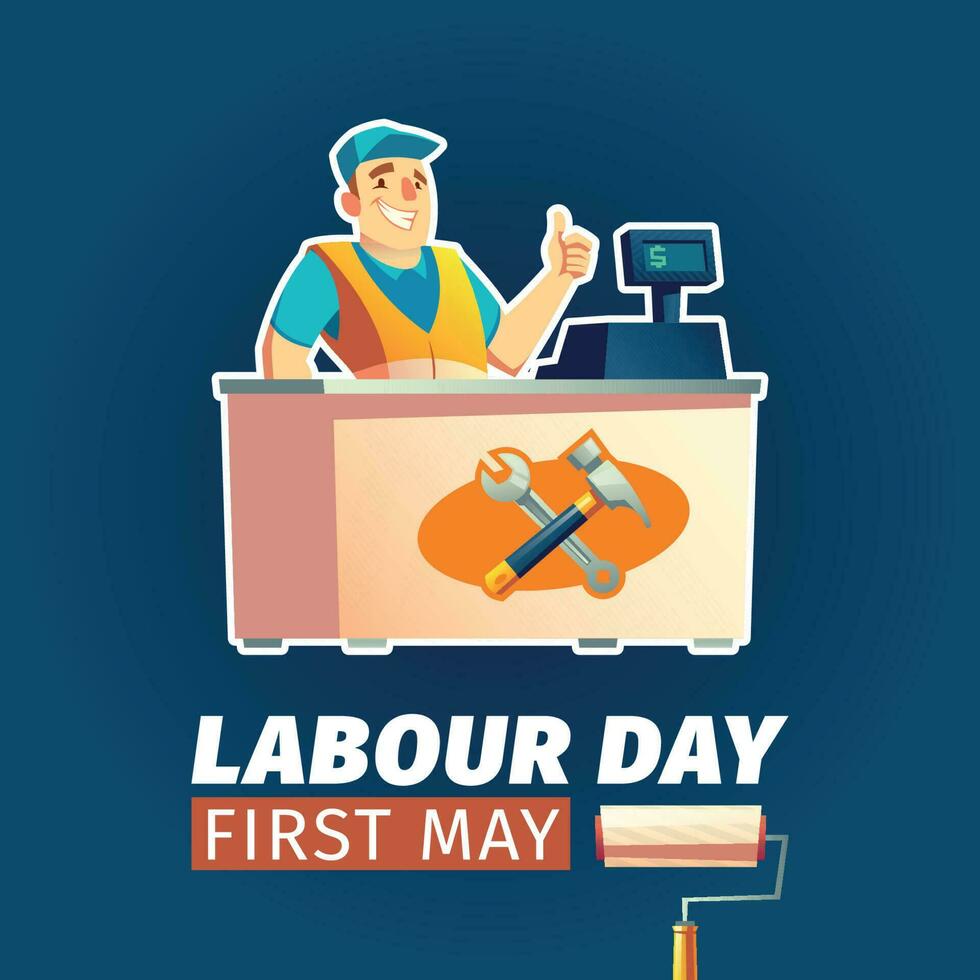 Labor day illustration 21 may all world labor day post vector