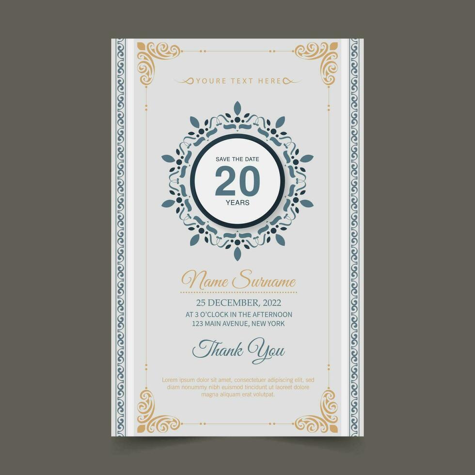 ornament pattern style elegant birthday invitation vector