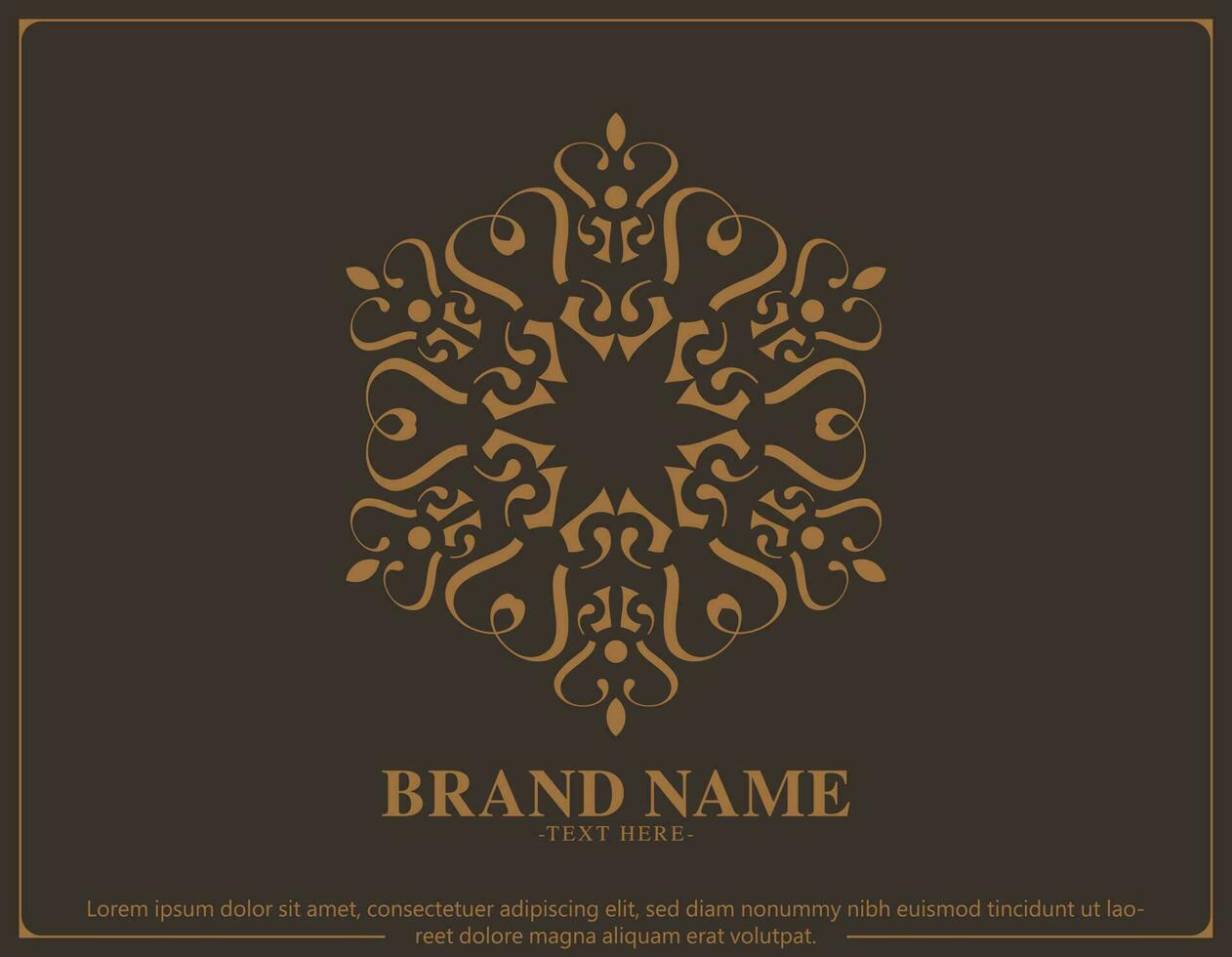 luxury ornament logo line art vector