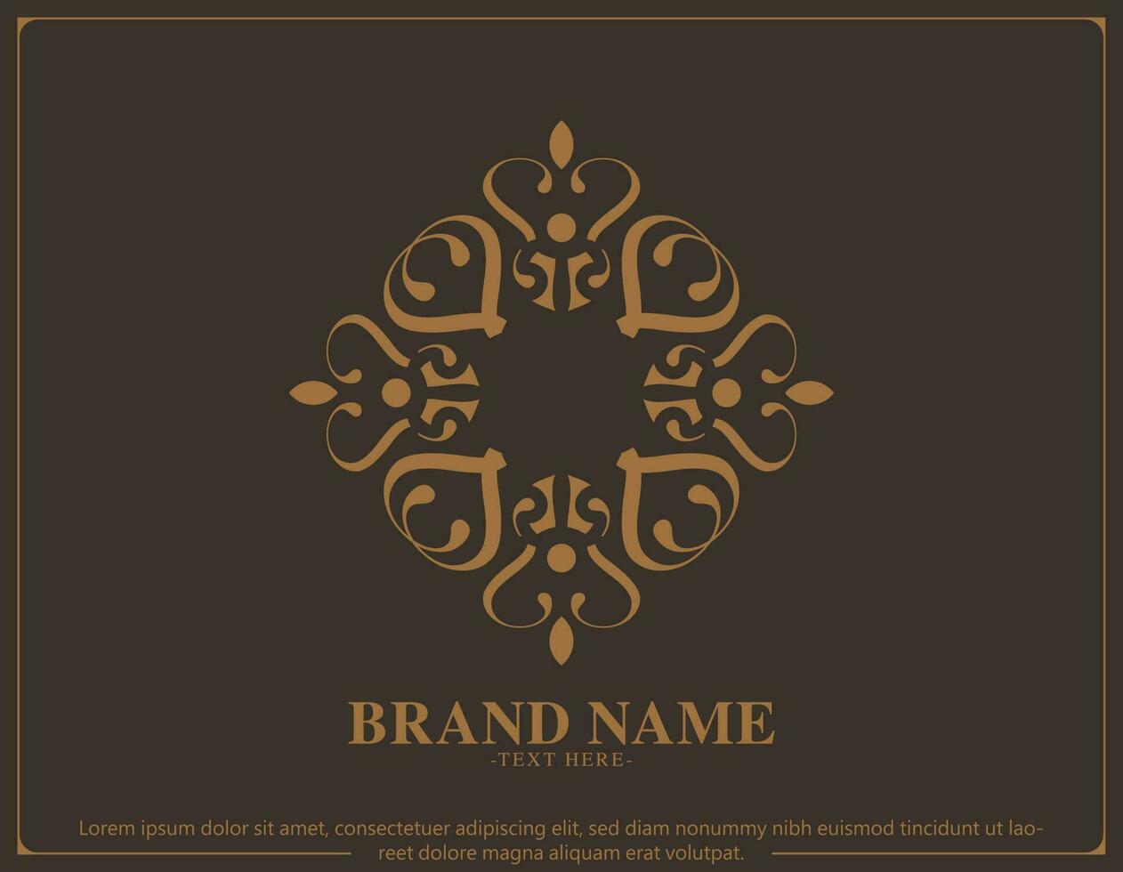 luxury ornament logo line art vector